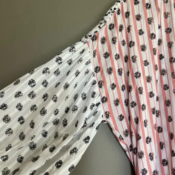 Ulla Johnson Selvi Printed Cotton Gauze Midi Dress Size 0 Pink White Floral Boho - Picture 8 of 16